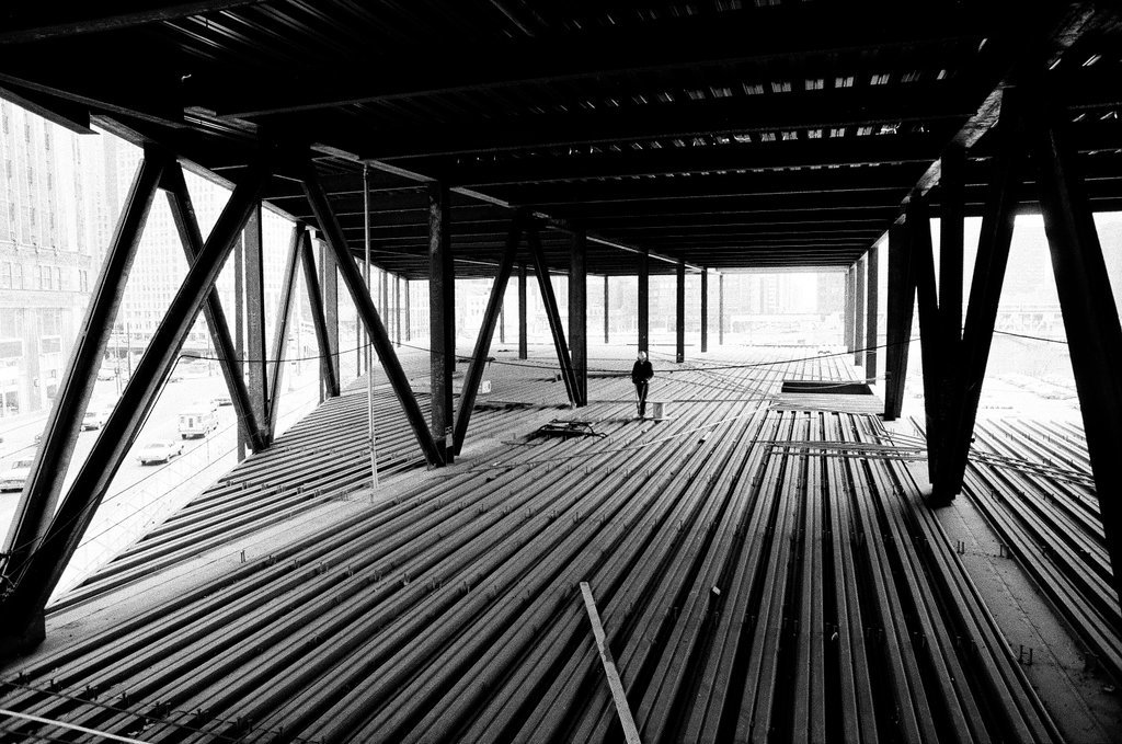 Garment Center under construction - Henry Herr Gill for Chicago Sun-Times