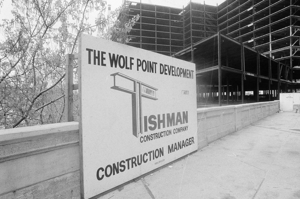 Building under construction at Wolf Point - John H. White for Chicago Sun-Times