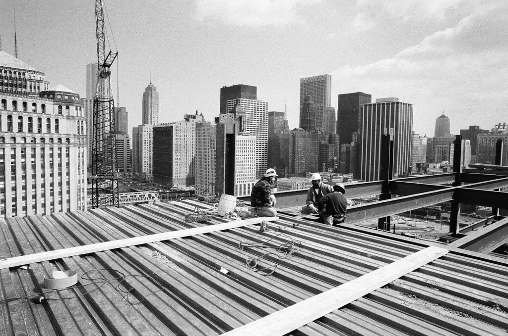 Garment Center under construction - Henry Herr Gill for Chicago Sun-Times