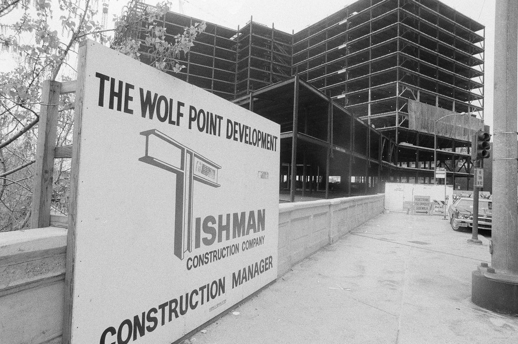 Building under construction at Wolf Point - John H. White for Chicago Sun-Times