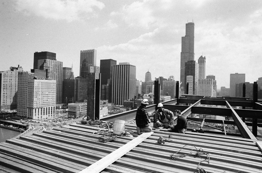 Garment Center under construction - Henry Herr Gill for Chicago Sun-Times