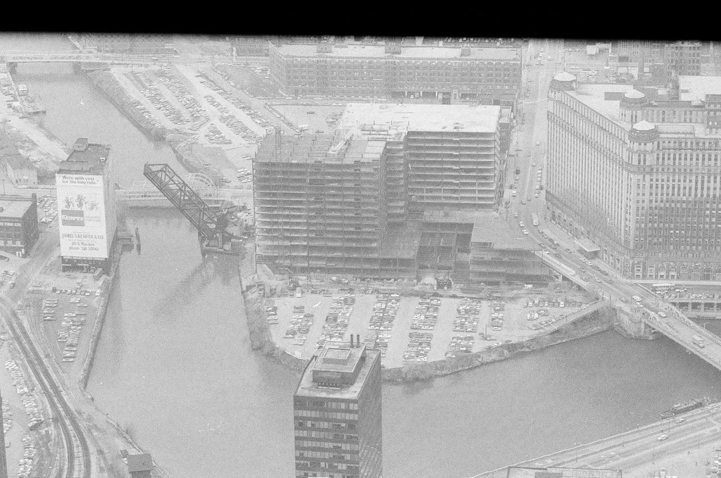 Building under construction at Wolf Point - John H. White for Chicago Sun-Times