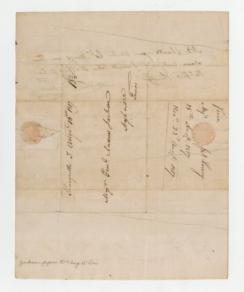 Letter to Andrew Jackson from John Lowry - Lowry, John