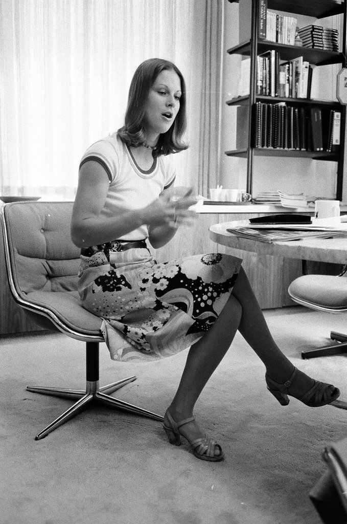 Christie Hefner poses in an apartment - Bob (Robert) Black for Chicago Sun-Times