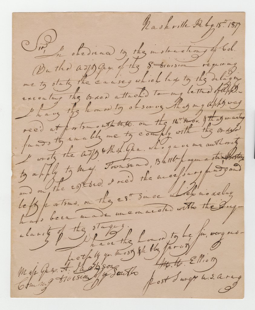 Letter to Andrew Jackson from Elliott - Elliott