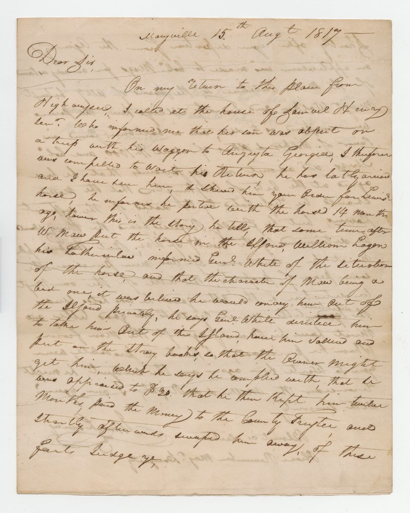 Letter to Andrew Jackson from John Lowry - Lowry, John