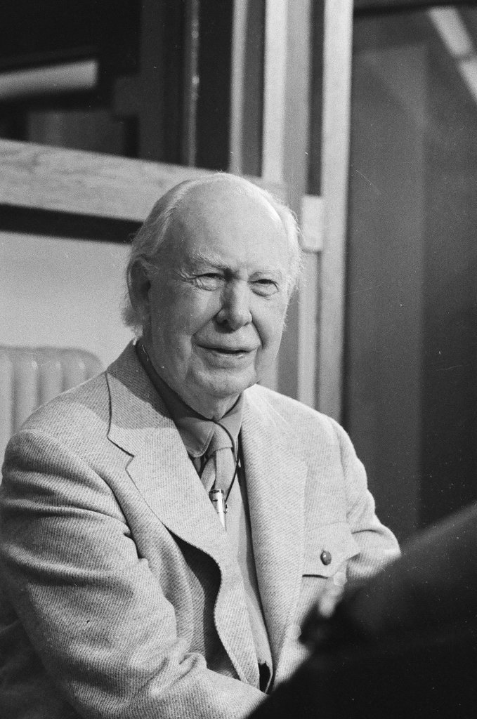 Frank Lloyd Wright Jr. stands in Unity Temple - Carmen Reporto for Chicago Sun-Times