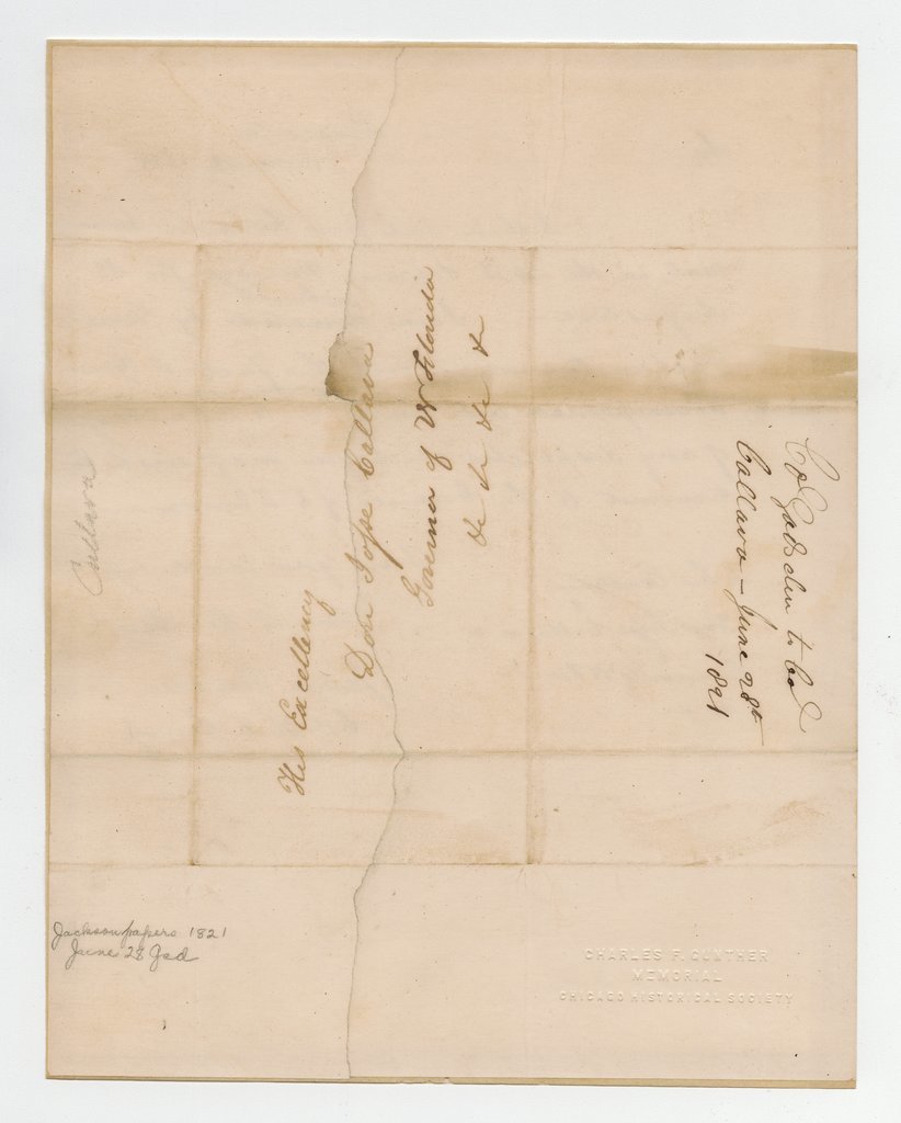 Letter to Andrew Jackson from James Gadsden - Gadsden, James, 1788-1858
