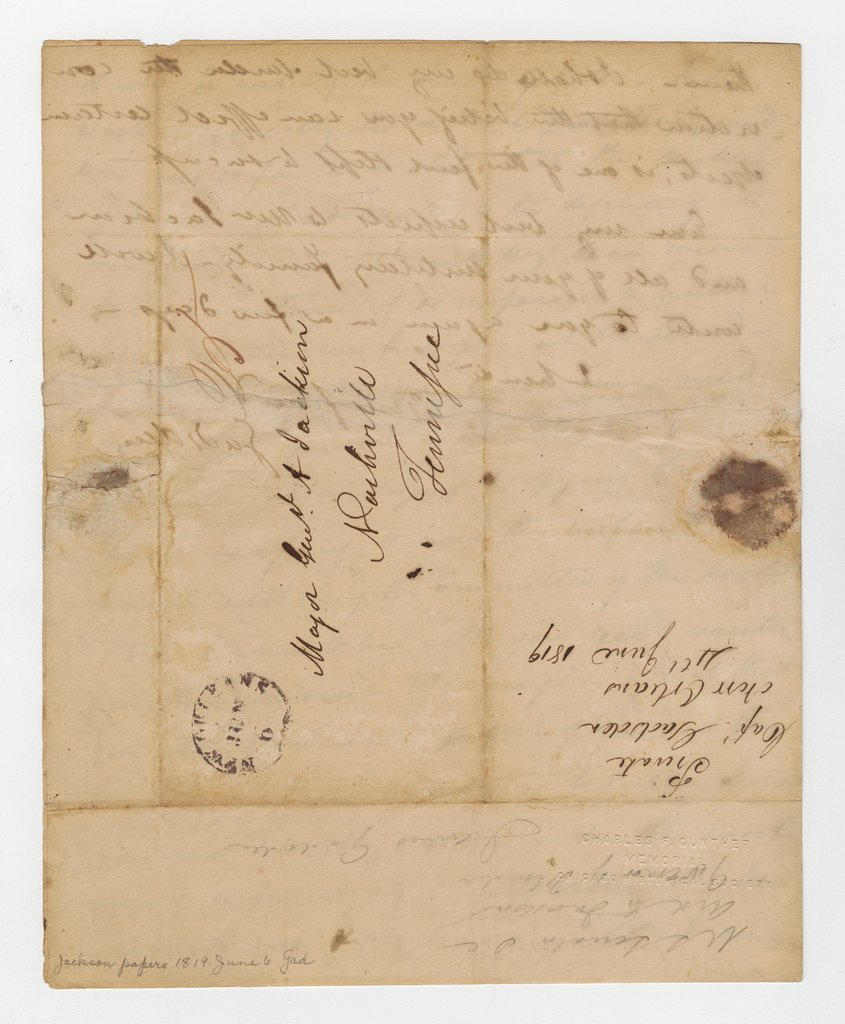Letter to Andrew Jackson from James Gadsden - Gadsden, James, 1788-1858