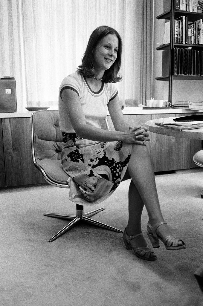 Christie Hefner poses in an apartment - Bob (Robert) Black for Chicago Sun-Times