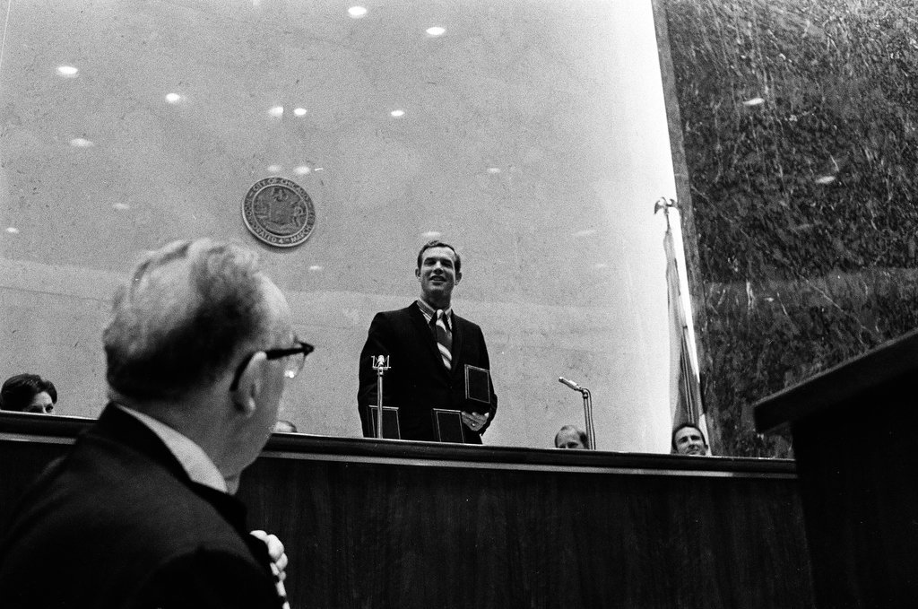 Astronauts David Scott, Alfred Worden, and James Irwin honorary Chicago citizens - Gene Pesek for Chicago Sun-Times