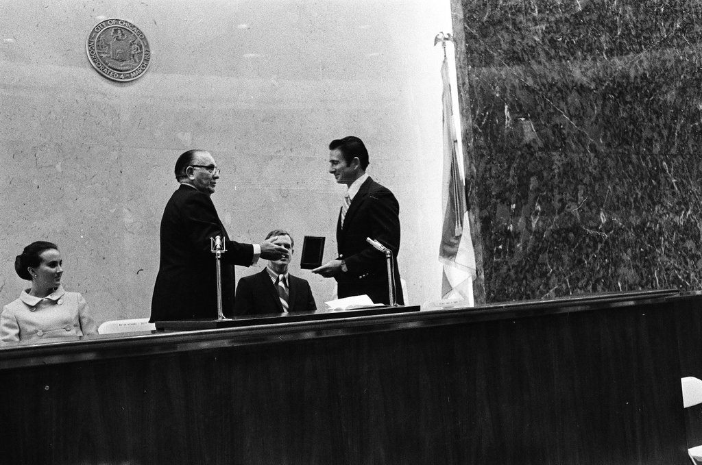 Astronauts David Scott, Alfred Worden, and James Irwin honorary Chicago citizens - Gene Pesek for Chicago Sun-Times