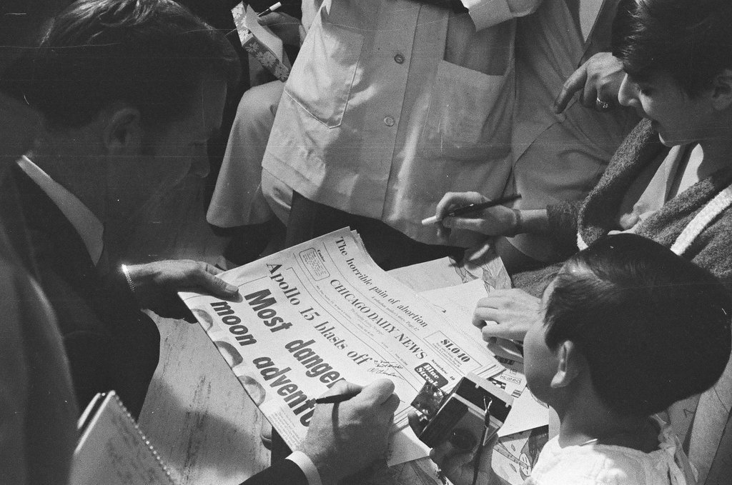 Apollo 15 astronauts visit children's hospital - Charles Krejcsi for Chicago Sun-Times