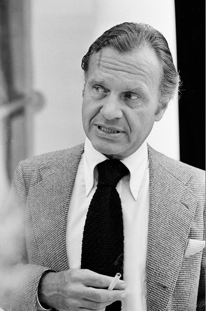 Bill Blass smoking cigarette - Henry Herr Gill for Chicago Sun-Times