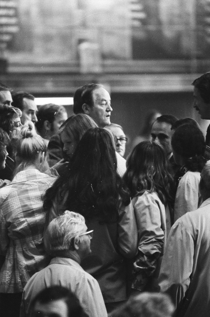 Hubert Humphrey visiting Chicago Mercantile Exchange - Perry C. Riddle for Chicago Sun-Times