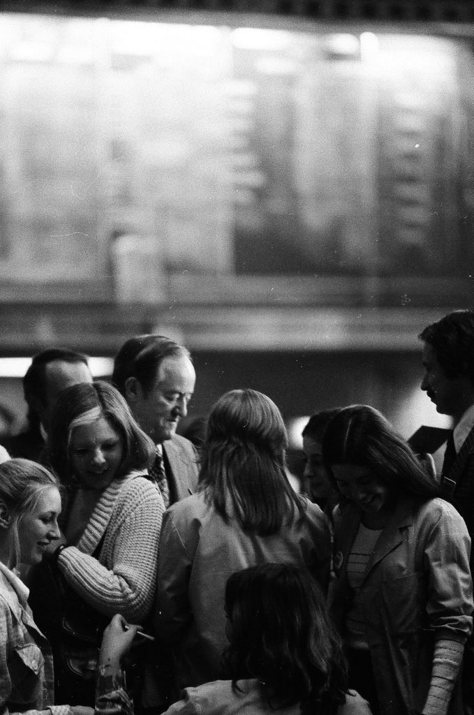 Hubert Humphrey visiting Chicago Mercantile Exchange - Perry C. Riddle for Chicago Sun-Times
