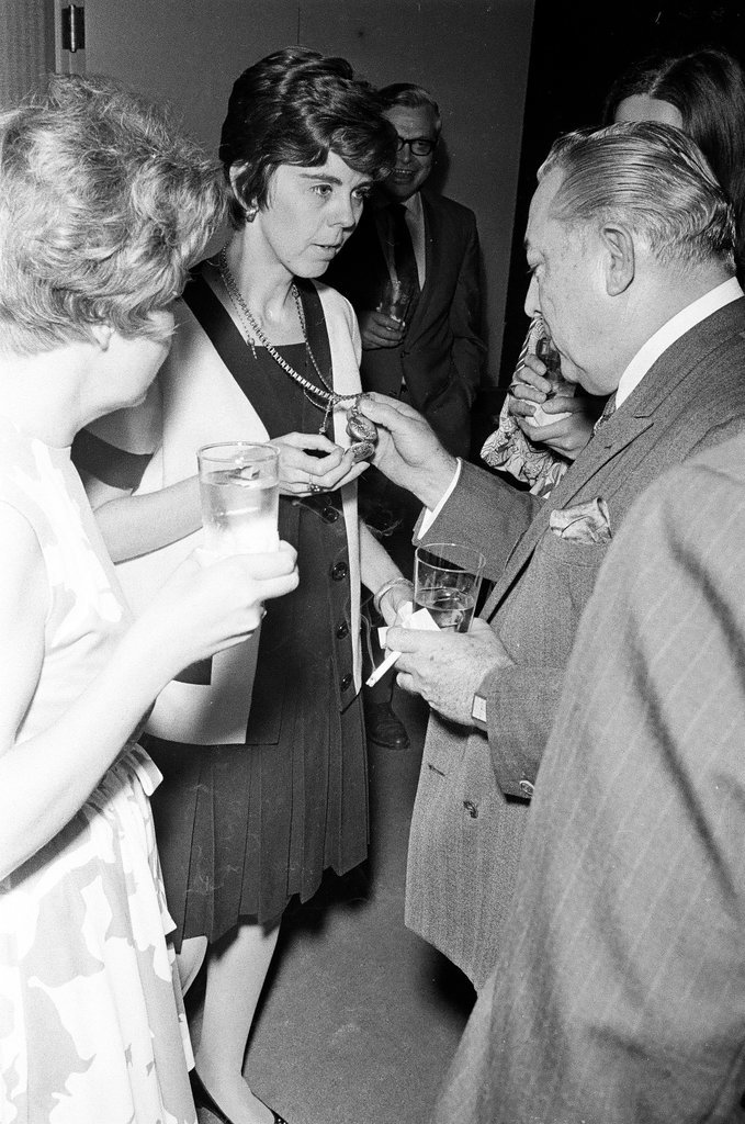 Zsa Zsa Gabor at a cocktail party - Charles Krejcsi for Chicago Sun-Times