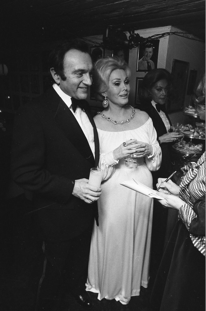 Zsa Zsa Gabor attending wedding anniversary party - Duane Hall for Chicago Sun-Times