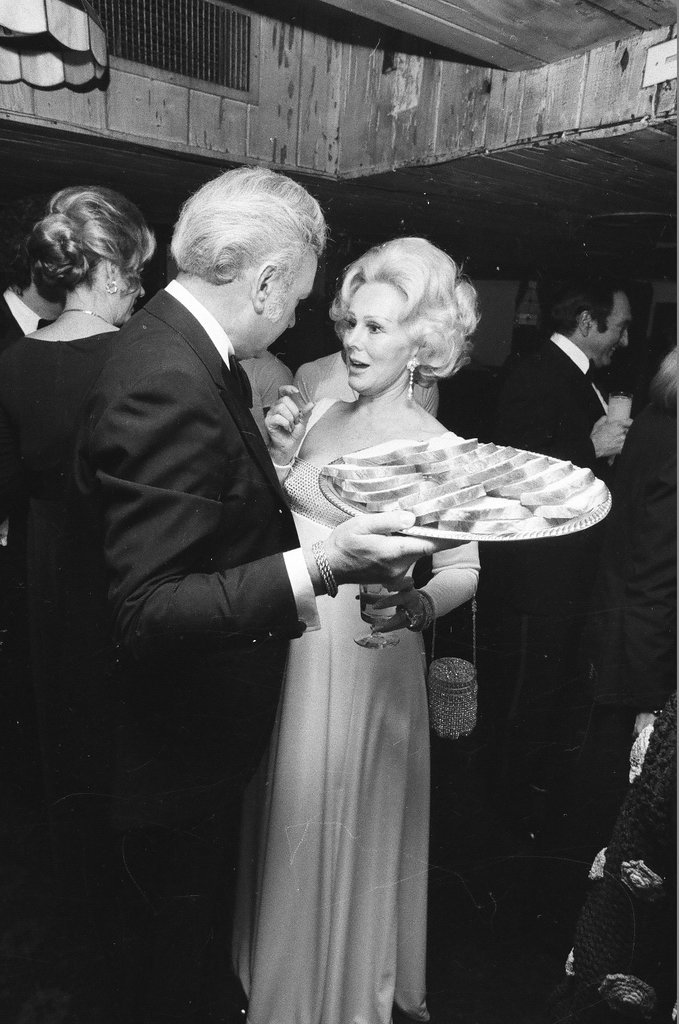 Zsa Zsa Gabor attending wedding anniversary party - Duane Hall for Chicago Sun-Times