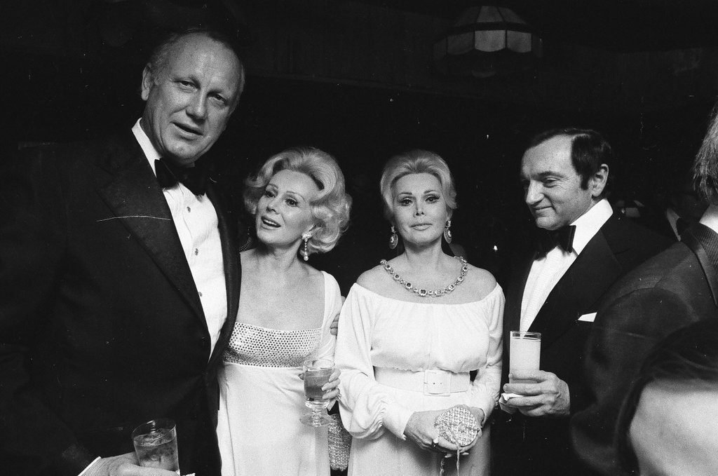 Zsa Zsa Gabor attending wedding anniversary party - Duane Hall for Chicago Sun-Times