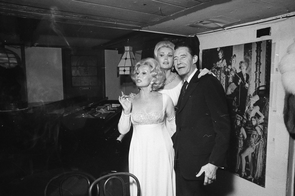 Zsa Zsa Gabor attending wedding anniversary party - Duane Hall for Chicago Sun-Times