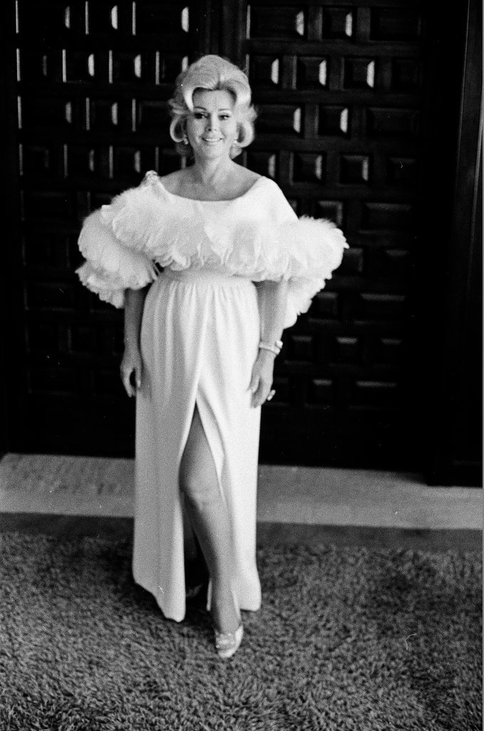 Zsa Zsa Gabor posing in different outfits - Fred Stein for Chicago Daily News