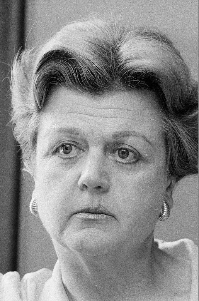 Angela Lansbury sitting on a couch - James (Jim) Klepitsch for Chicago Sun-Times