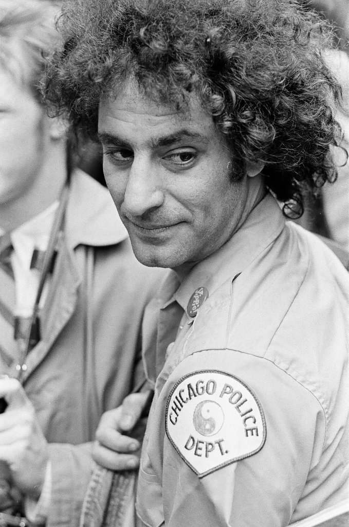 Abbie Hoffman and others at demonstration outside Federal Building - Chicago Sun-Times