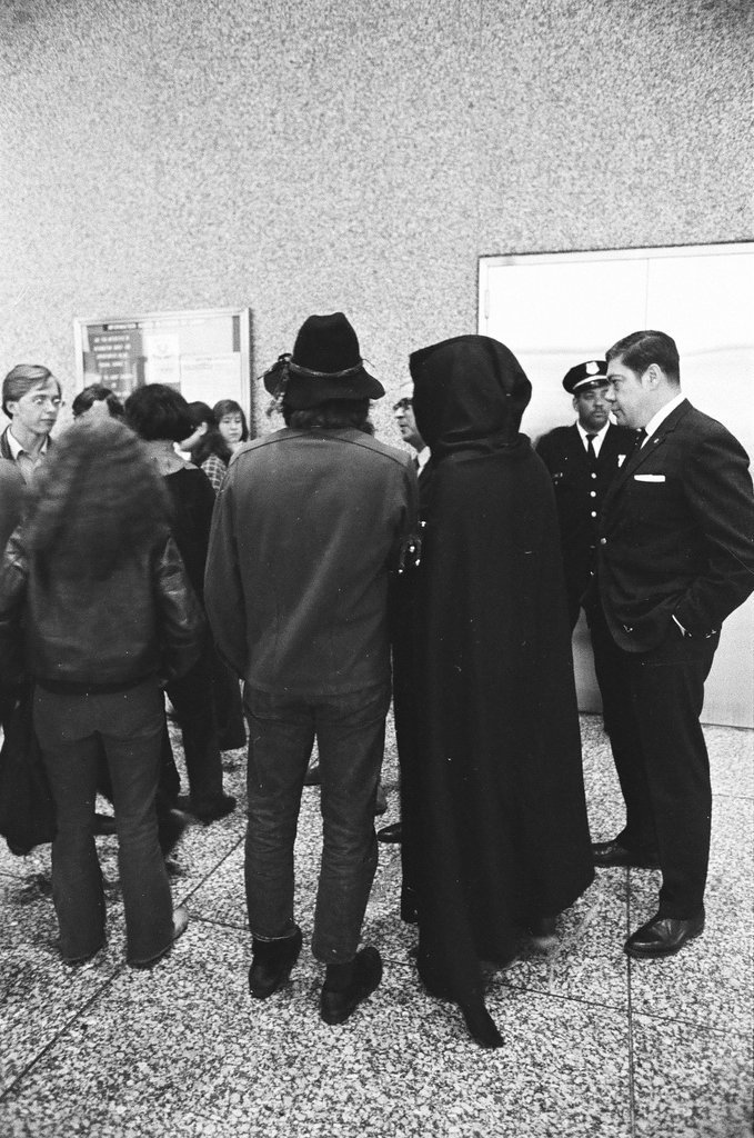 Abbie Hoffman and others at demonstration outside Federal Building - Chicago Sun-Times