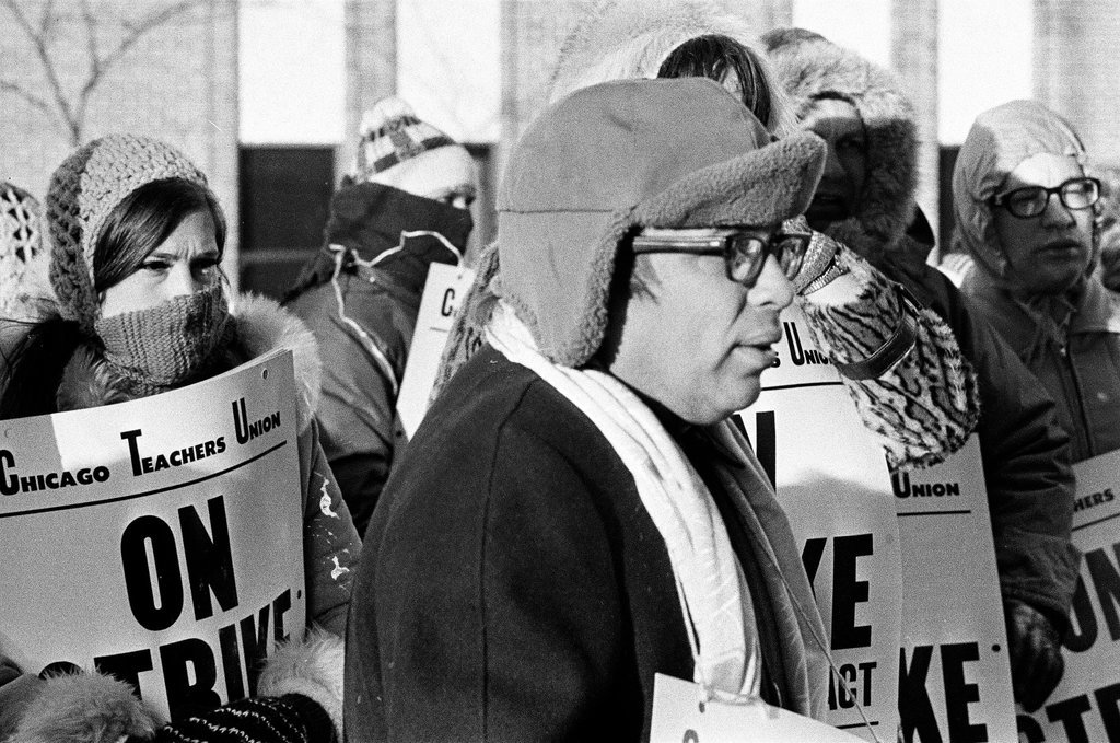 Striking teachers bundled up against the cold - Chicago Sun-Times