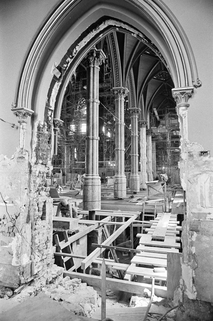 Construction on Holy Name Cathedral - Chicago Sun-Times