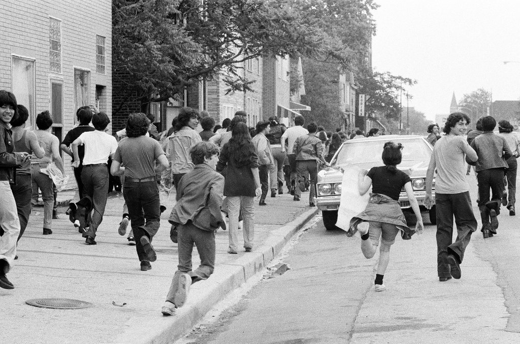 Police outside Froebel School during student protest - Chicago Sun-Times