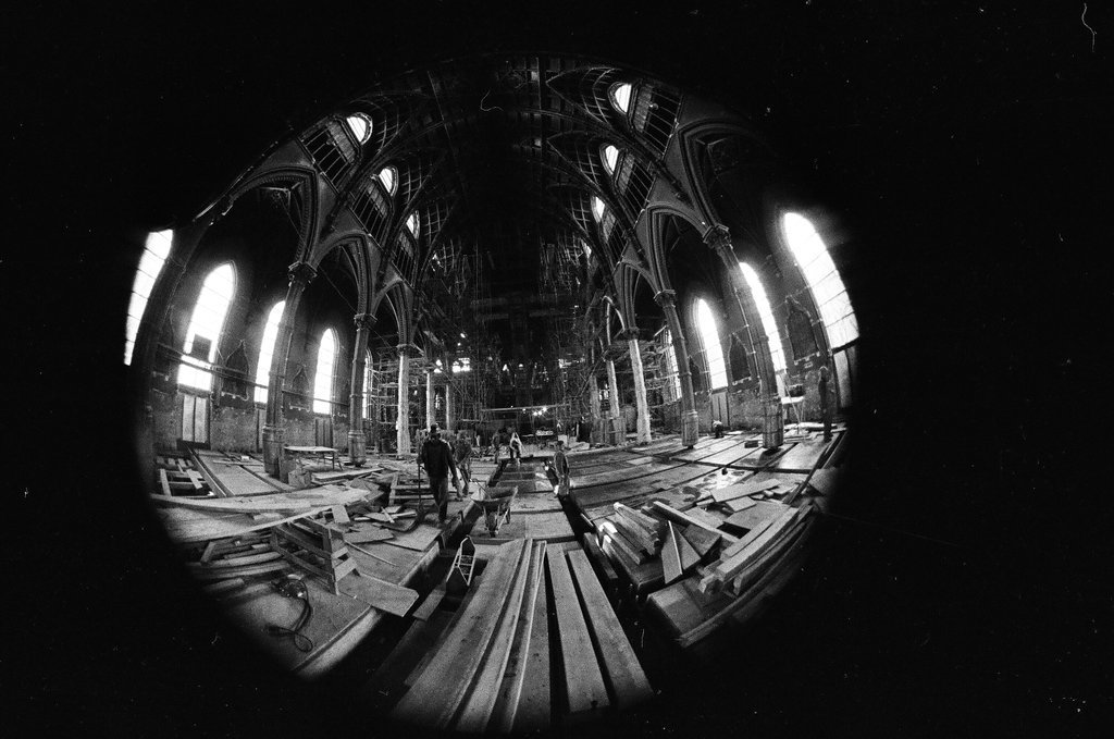 Construction on Holy Name Cathedral - Chicago Sun-Times