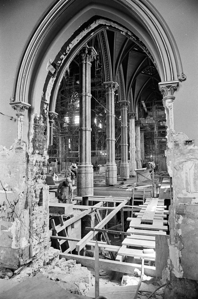 Construction on Holy Name Cathedral - Chicago Sun-Times