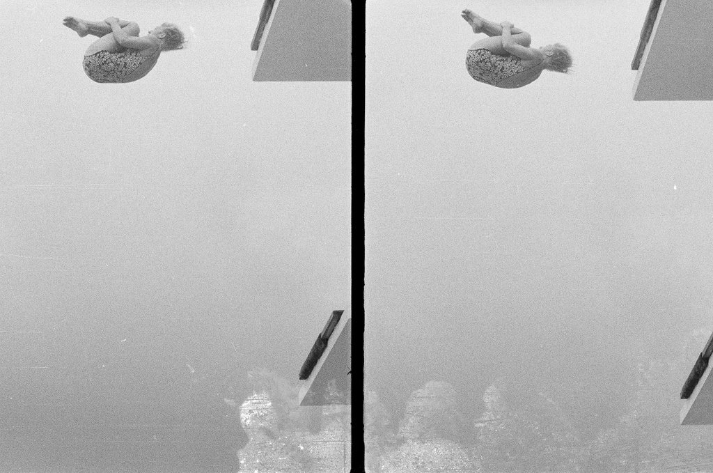 Woman dives from diving board - Joe Kordick for Chicago Sun-Times
