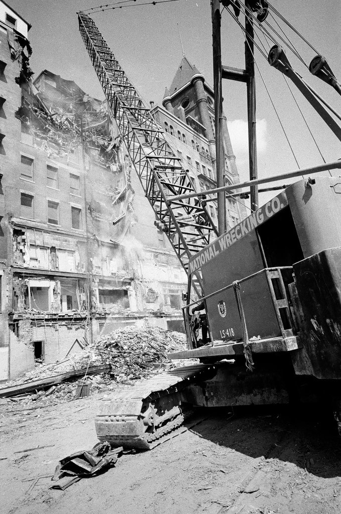 Demolition of Illinois Central station - Bob Fila for Chicago Sun-Times