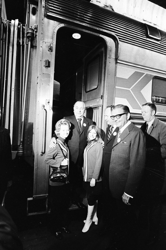 First passengers on new Amtrak train - Pete Peters for Chicago Sun-Times