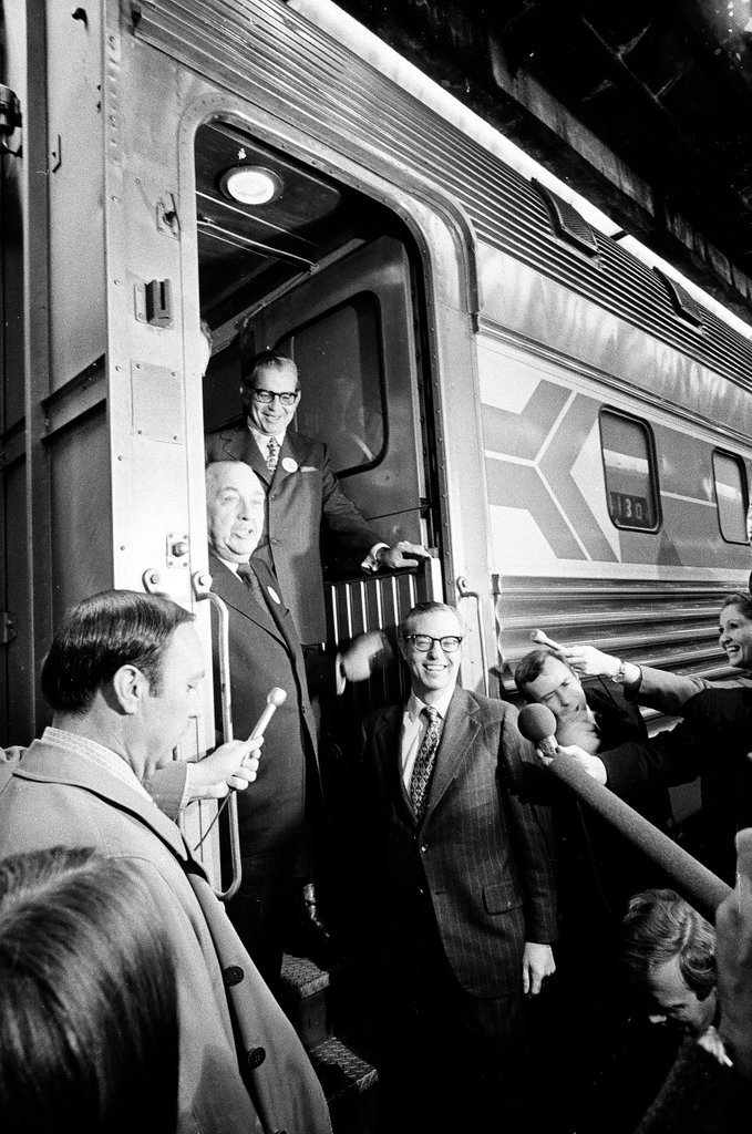First passengers on new Amtrak train - Pete Peters for Chicago Sun-Times
