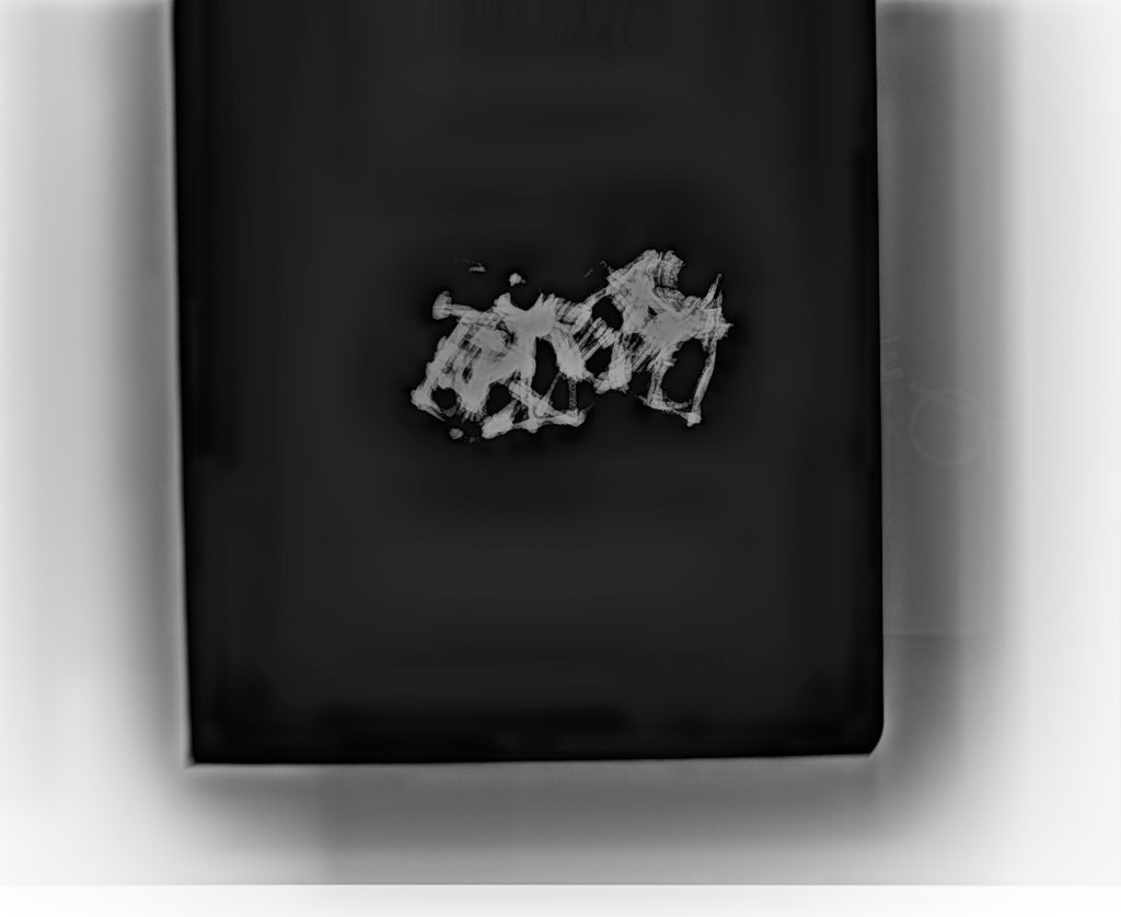 X-ray image of bunch of molten buckles from Chicago Fire of 1871