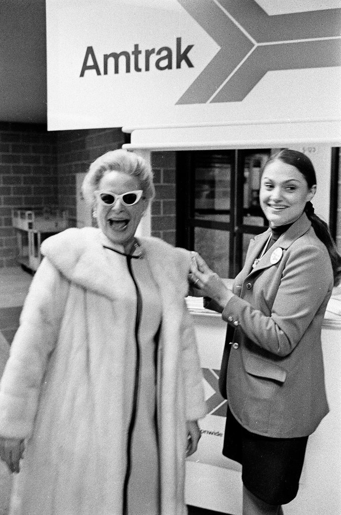 Martha MItchell at Amtrak train celebration - Pete Peters for Chicago Sun-Times