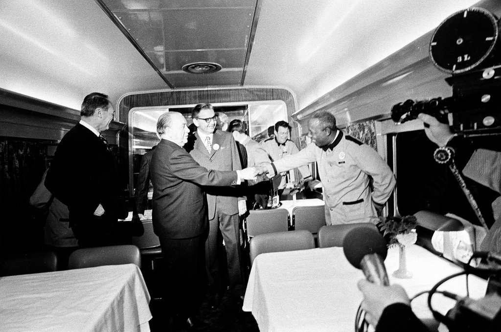 First passengers on new Amtrak train - Pete Peters for Chicago Sun-Times
