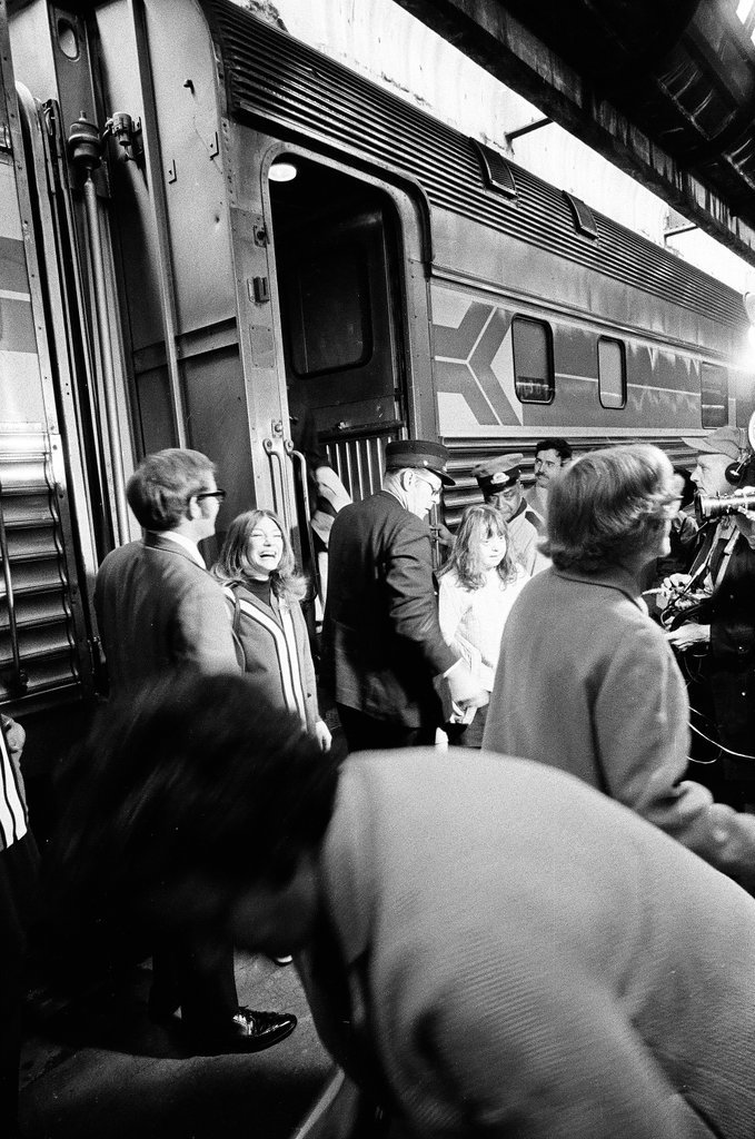 First passengers on new Amtrak train - Pete Peters for Chicago Sun-Times