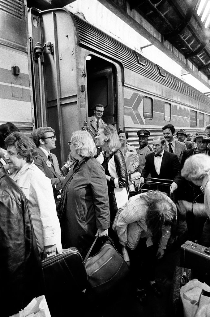 First passengers on new Amtrak train - Pete Peters for Chicago Sun-Times