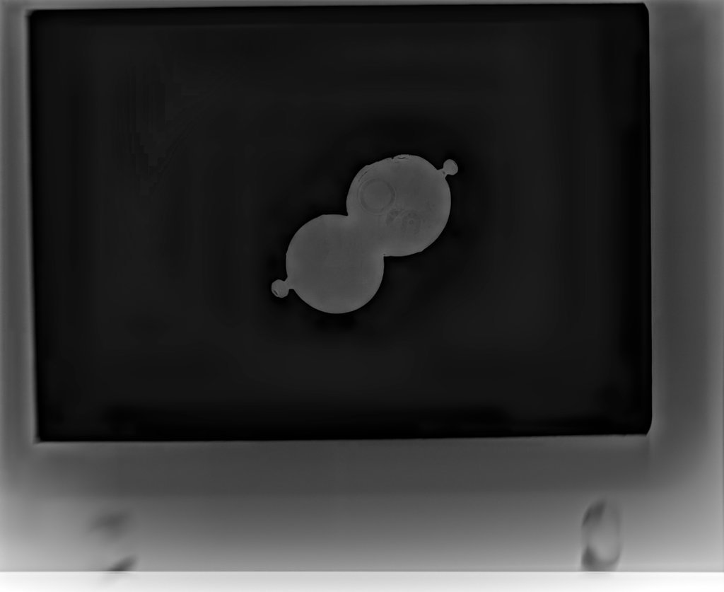 X-ray image of silver watches fused together during Chicago Fire of 1871