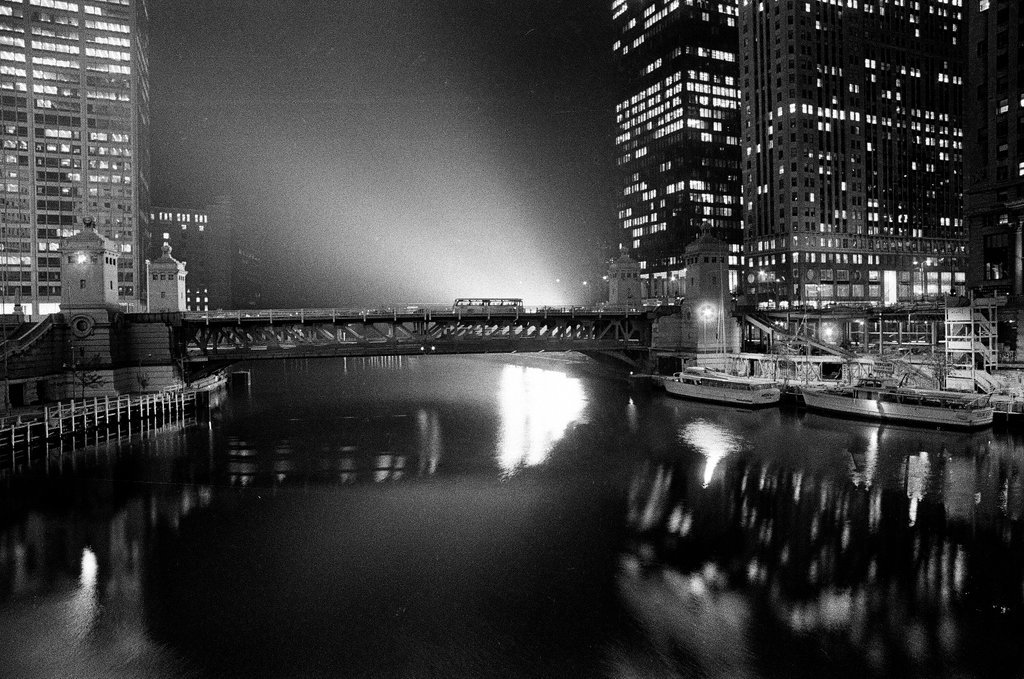Reflection of buildings in Chicago River - Chicago Sun-Times