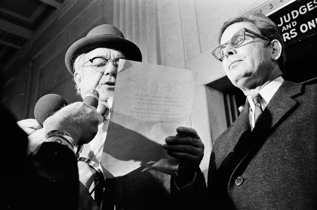 Barnabas F. Sears after defeat in Hanrahan-Black Panther case - M. Leon Lopez for Chicago Sun-Times