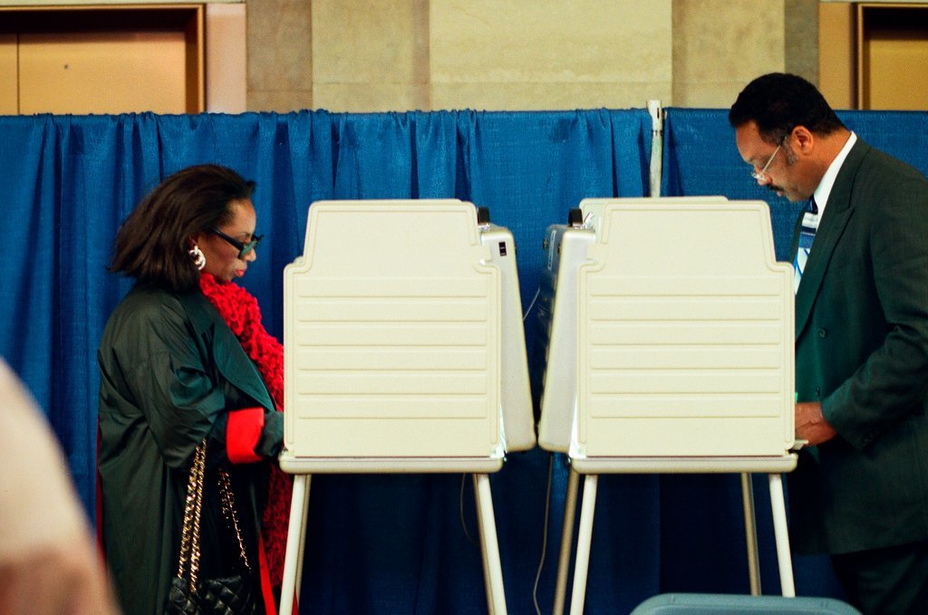 Jesse Jackson votes - Chicago Sun-Times