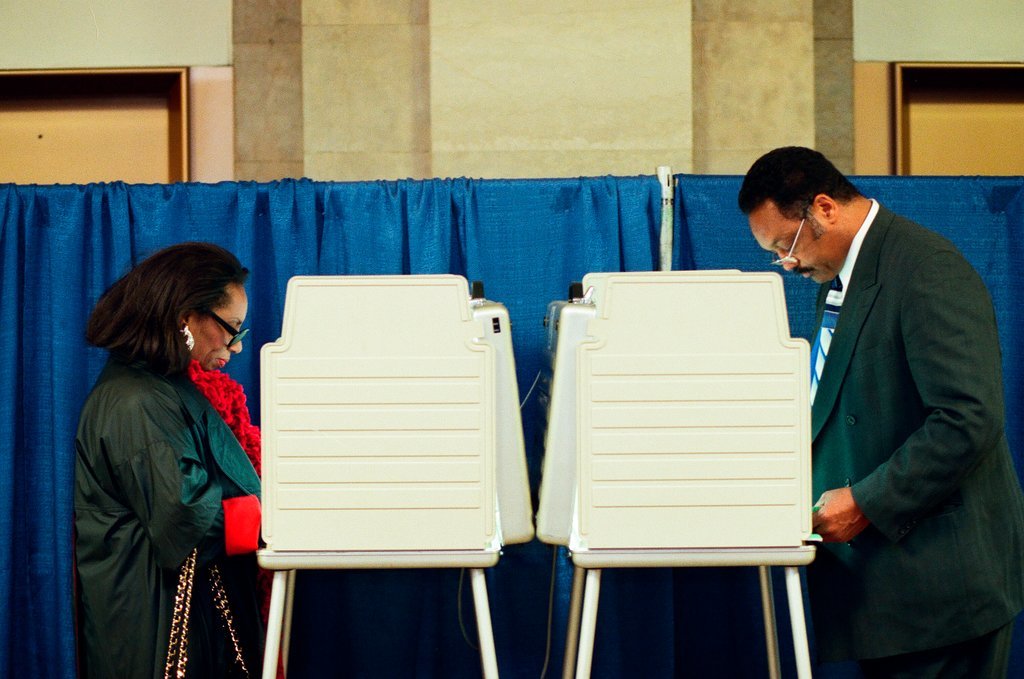 Jesse Jackson votes - Chicago Sun-Times