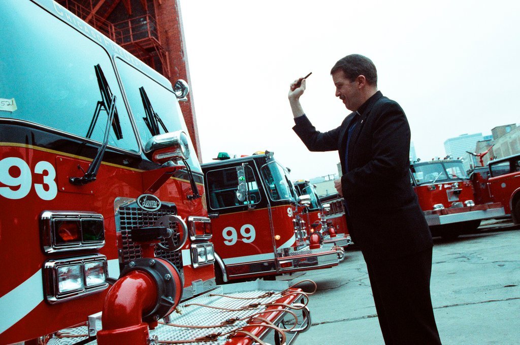 Mayor Daley at the Fire Academy - Chicago Sun-Times