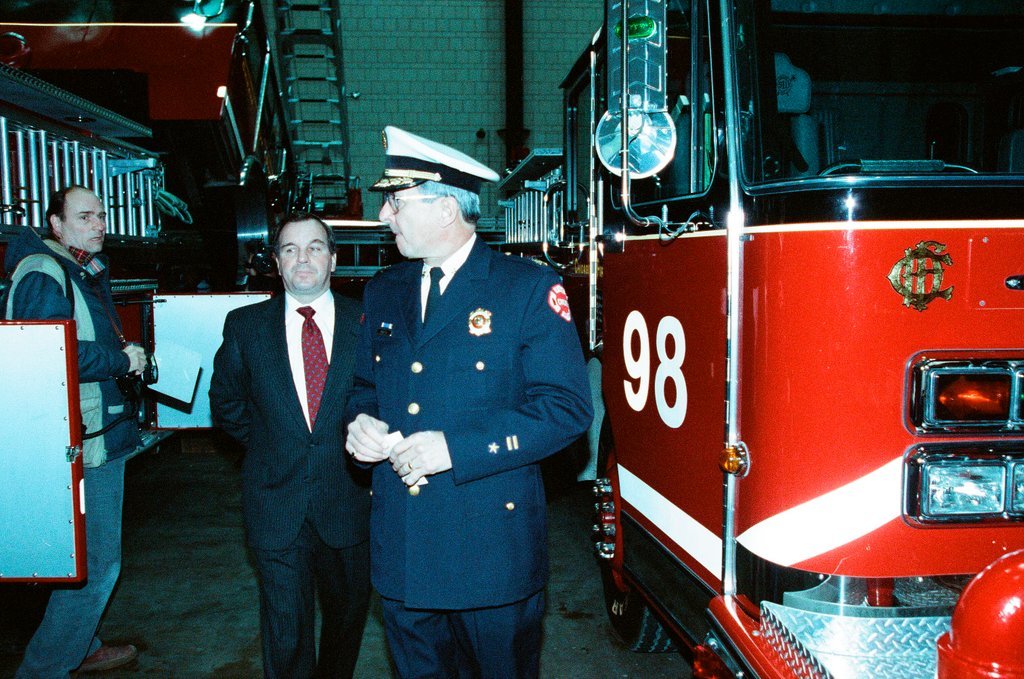 Mayor Daley at the Fire Academy - Chicago Sun-Times